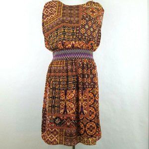 Fifth & Park Elastic Waist Tribal Ethnic Dress